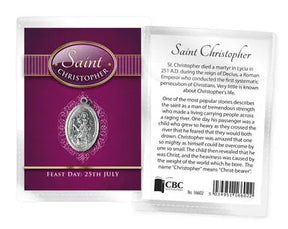 Leaflet - Oxidised Medal - St. Christopher CBC Distributors