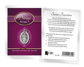 Divine Mercy Leaflet with Oxidised Medal PowerfulHand