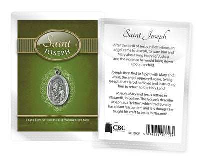 Saint Joseph Leaflet with Oxidised Medal