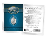 Our Lady of Lourdes Leaflet with Oxidised Medal