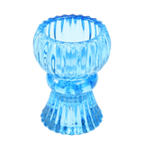 Blue Double-Ended Glass Candle Holder for Tealights & Taper Candles