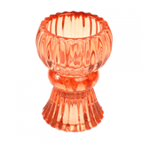 Orange Double-Ended Glass Candle Holder