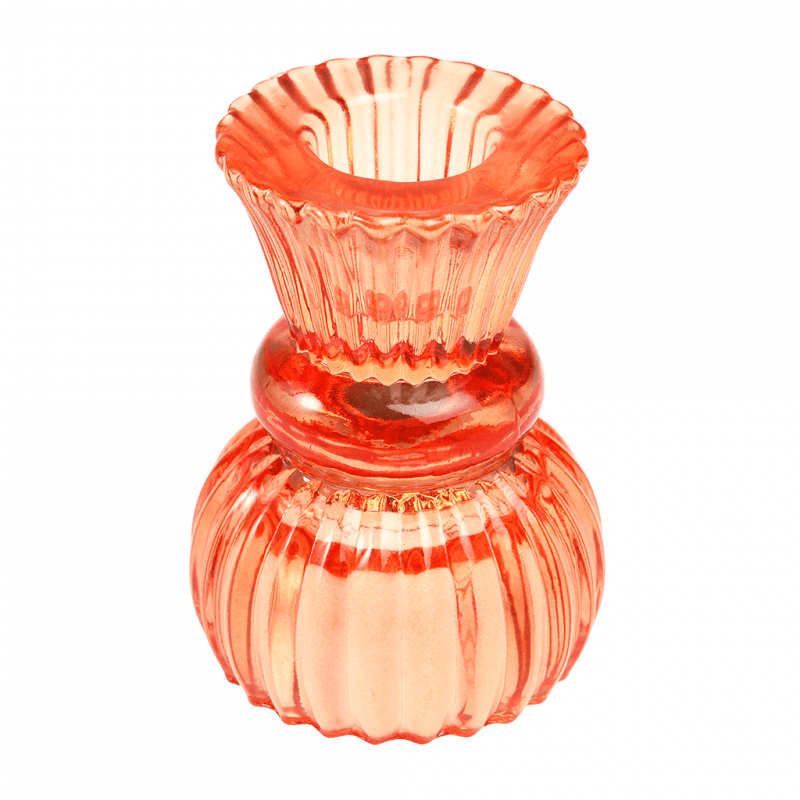 Orange Double-Ended Glass Candle Holder