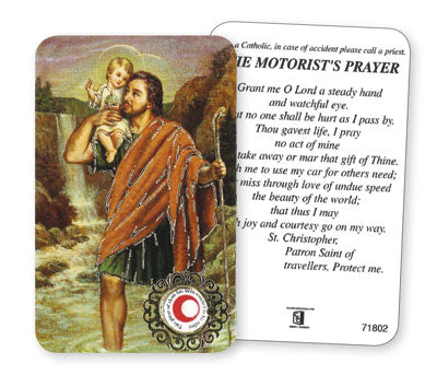 Saint Christopher Relic Prayer Card