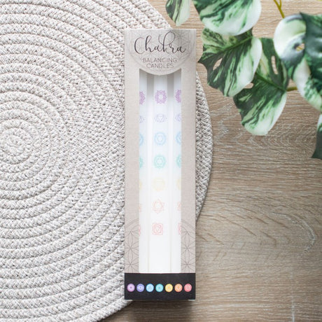 White Chakra Balancing Taper Dinner Candles – Set of 3