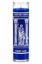 Court Case 7-Day Candle – Hoodoo Spell Candle for Legal Matters — Printed — white studio background