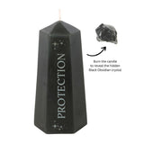 Protection Crystal Candle - Black Obsidian