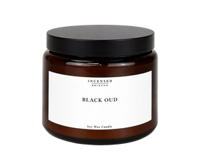 Black Oud Scented Candle (3 Wick) Powerfulhand.com