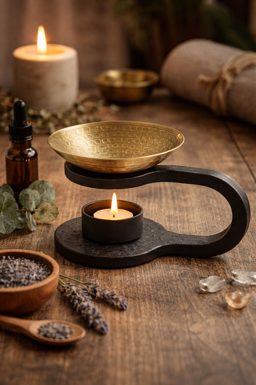 Brûleur à mazout en cuivre et en fer