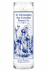 Saint Christopher Crusader Candle Powerfulhand.com