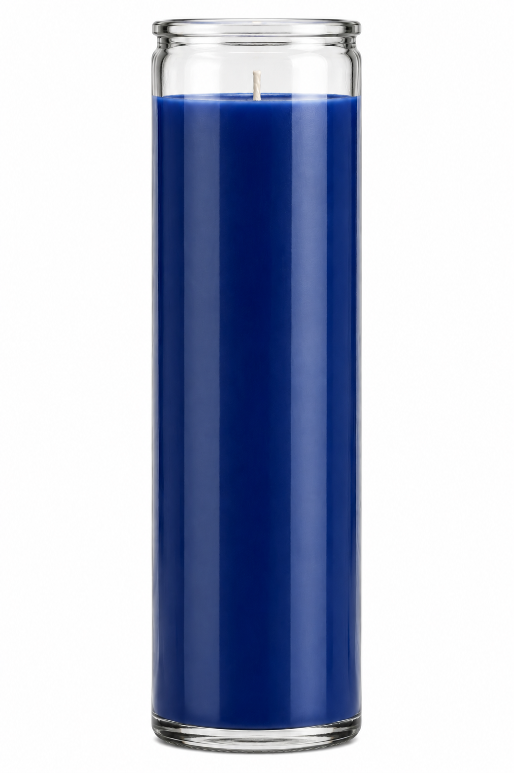Bougie en verre bleu