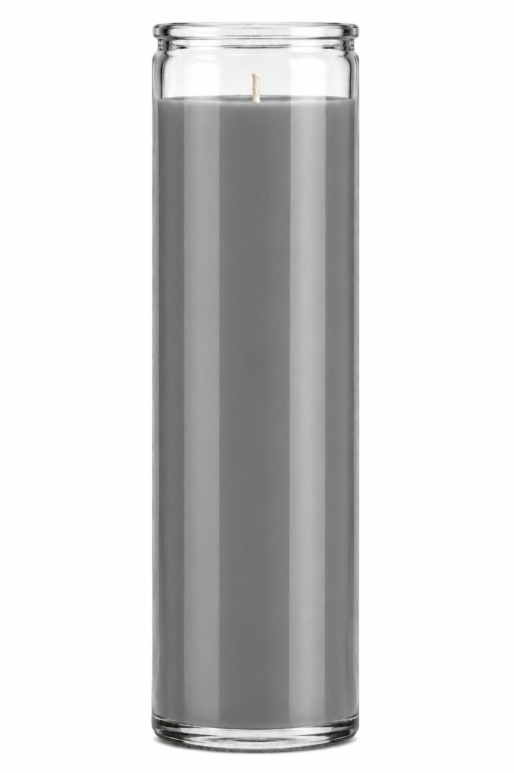 Grey Plain Glass Candle