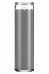 Grey Plain Glass Candle