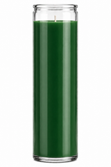 Vela de vidro simples verde