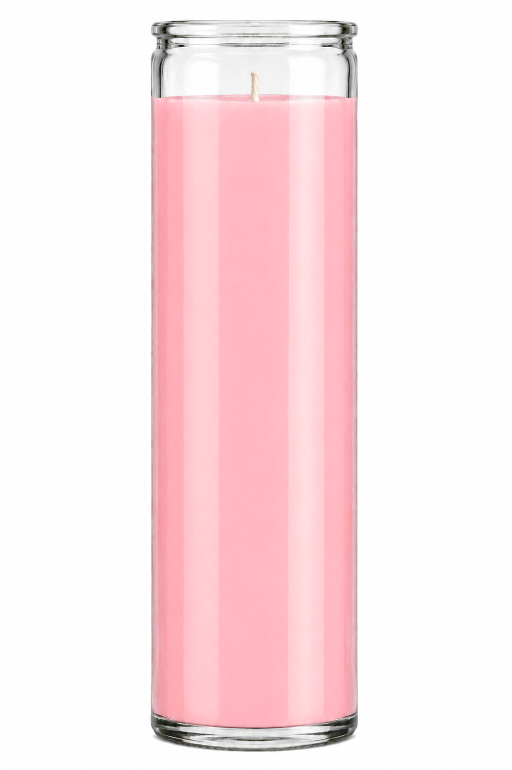 Bougie en verre rose