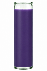 Bougie en verre violet