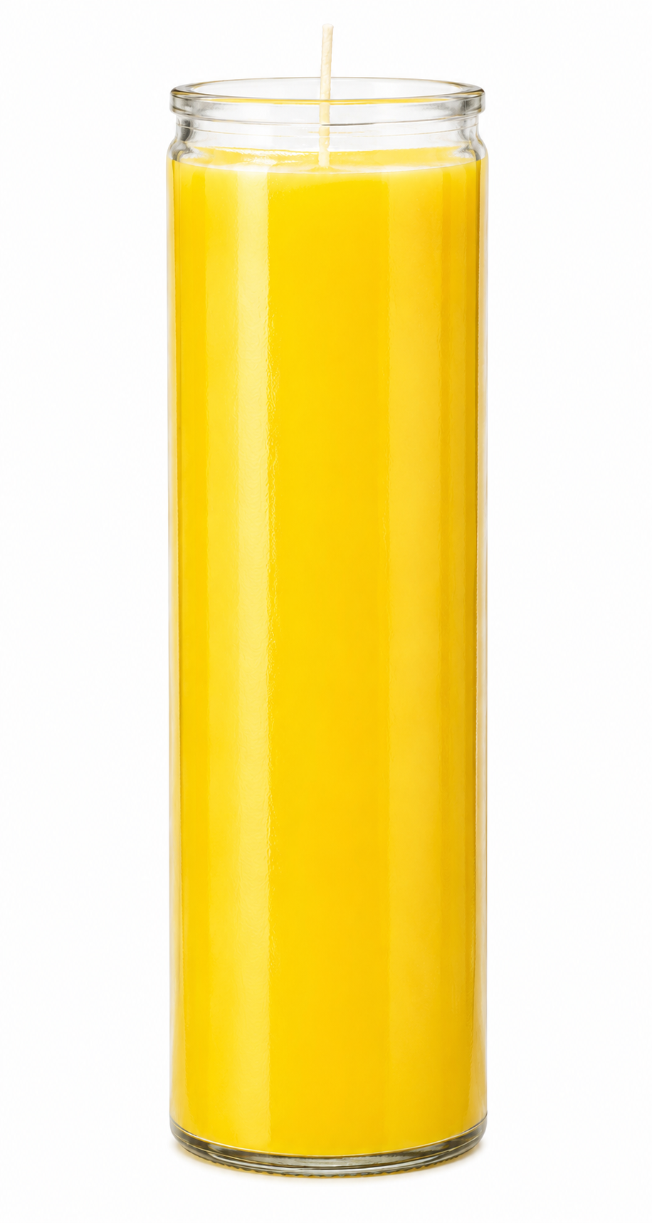 Vela de vidro simples amarela
