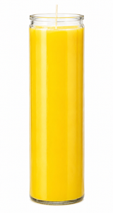 Vela de vidro simples amarela
