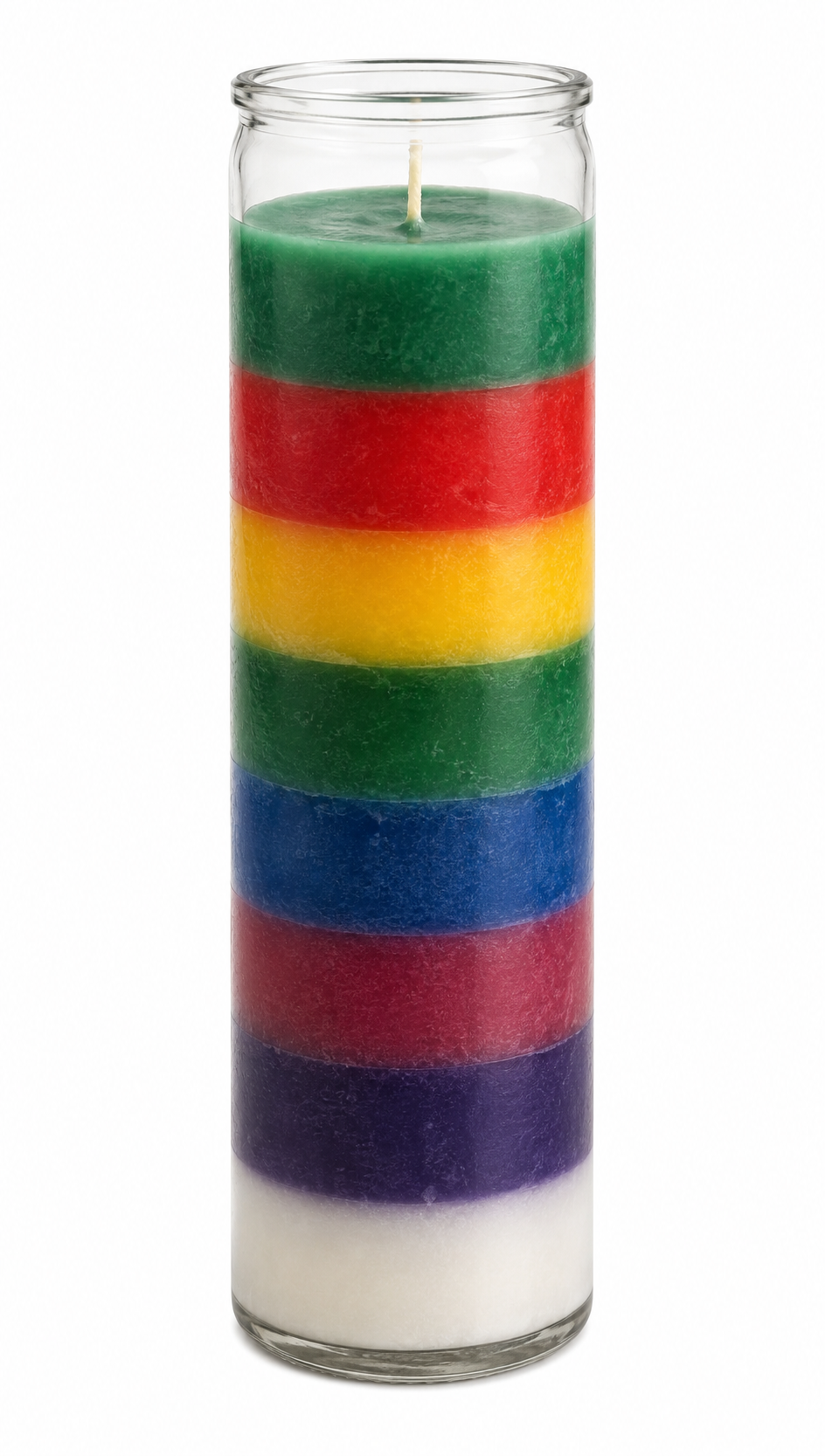7 Colour Plain Glass Candle
