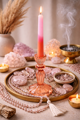 Orange Tall Glass Candle Holder for Taper Candles