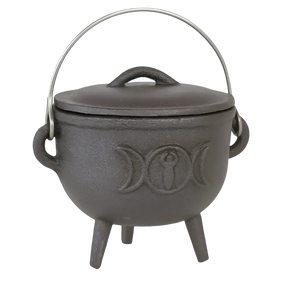 Cast Iron Cauldron With Triple Moon (11cm) Powerfulhand.com