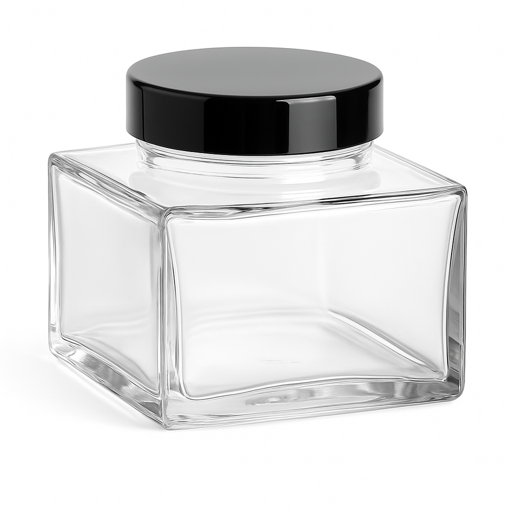 200ml EMPIRE Glass Jar with Black Screw Cap
