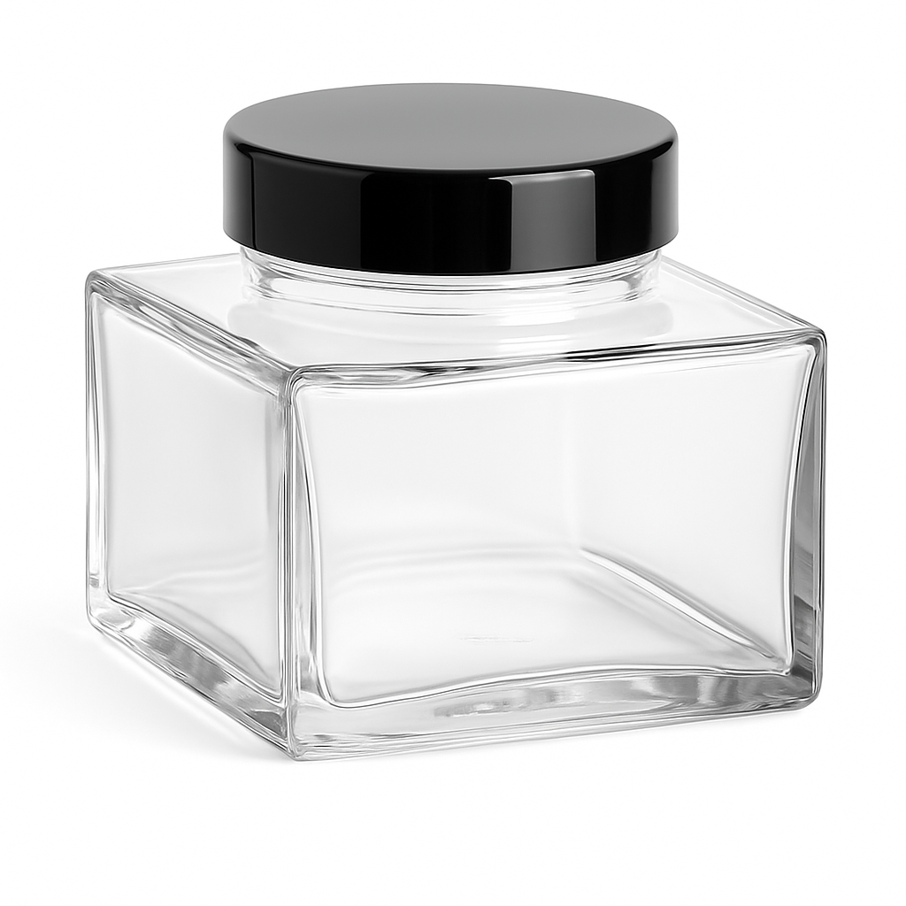 200ml EMPIRE Glass Jar with Black Screw Cap