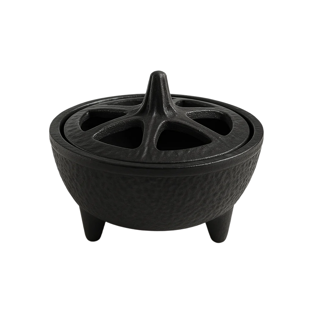 Brûle-encens en fonte noire