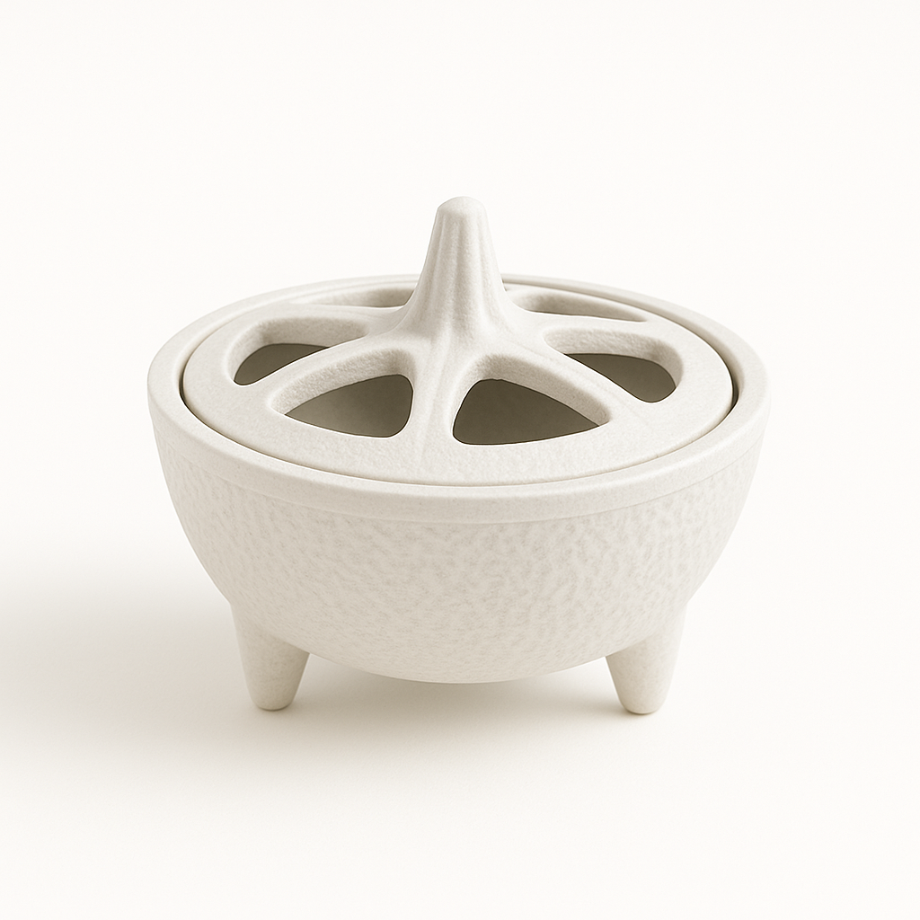 Brûle-encens en fonte noire