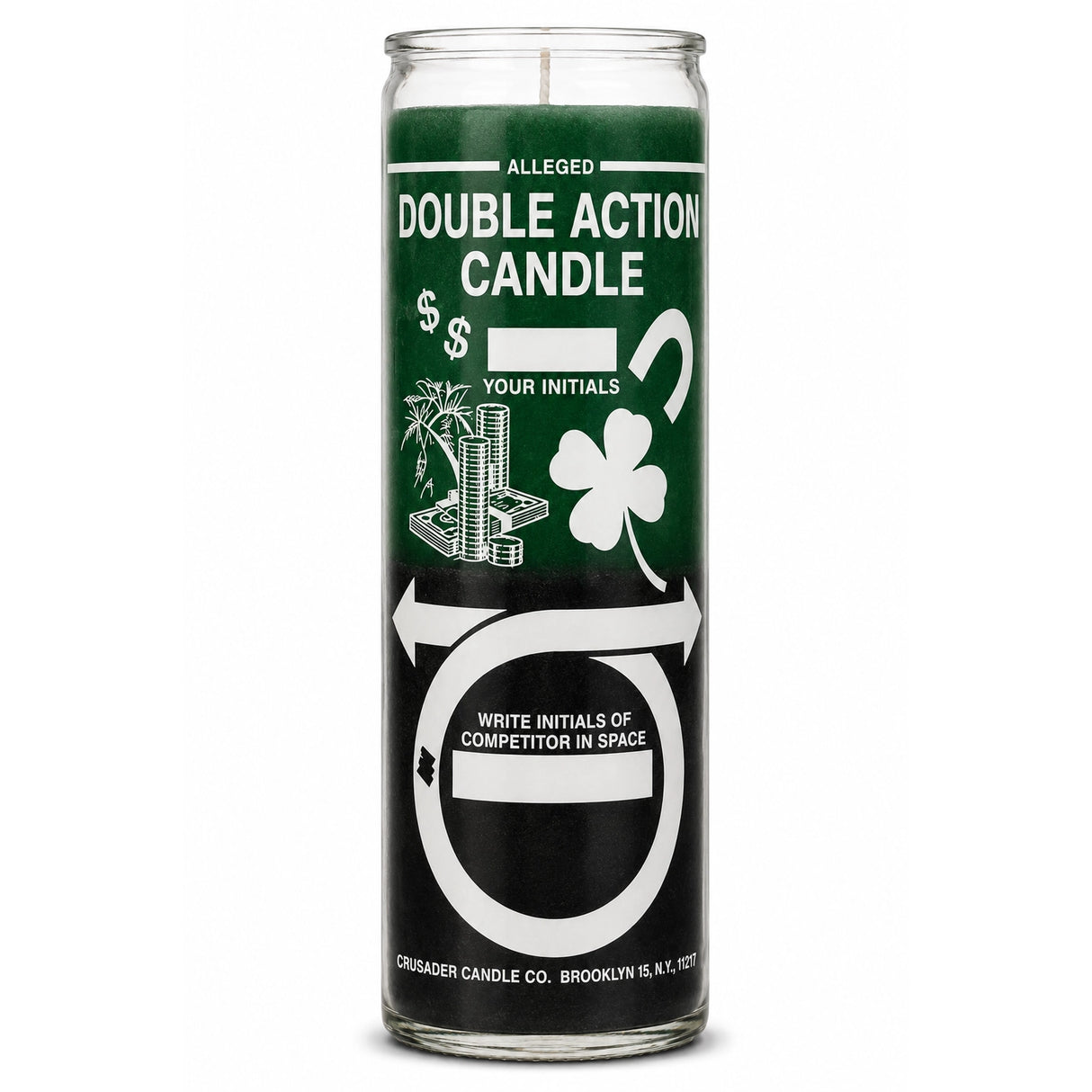 Double Action Money Crusader Candle Powerfulhand.com