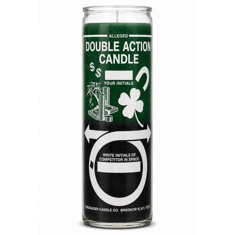 Double Action Money Crusader Candle Powerfulhand.com