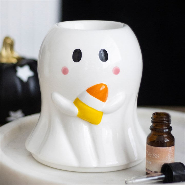 Candy Corn Ghost Ceramic Oil Burner & Wax Warmer
