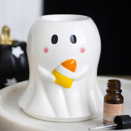 Candy Corn Ghost Ceramic Oil Burner & Wax Warmer