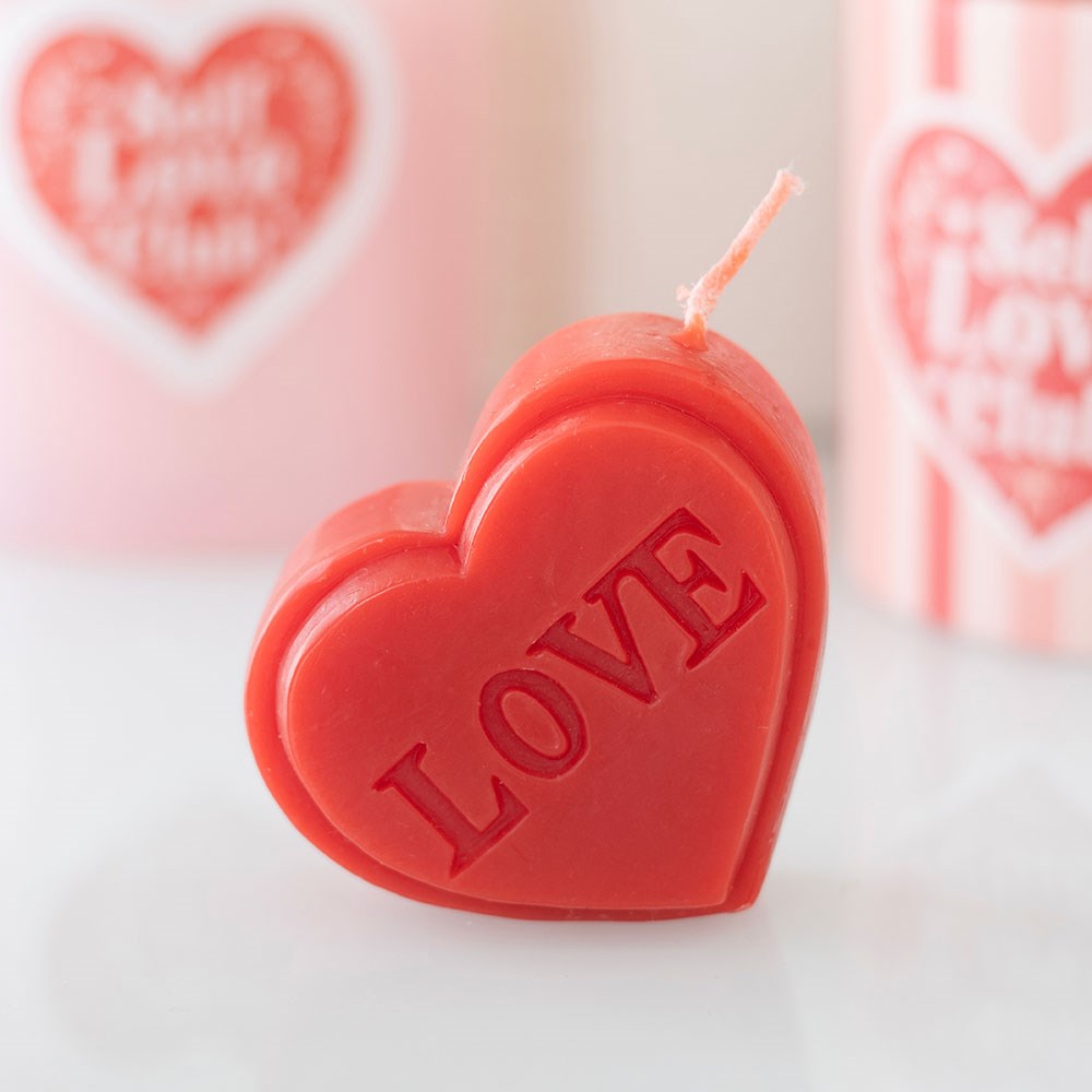 Red Love Heart Candle