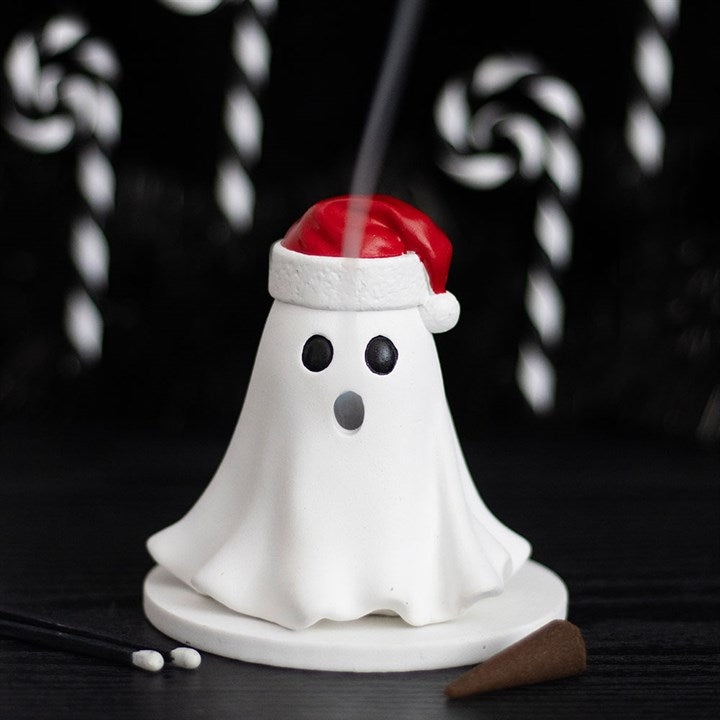 Ghost with Santa Hat Incense Cone Holder