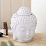 Small Grey Buddha Head Ceramic Oil Burner