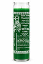 Saint Jude Candle — Green — white studio background