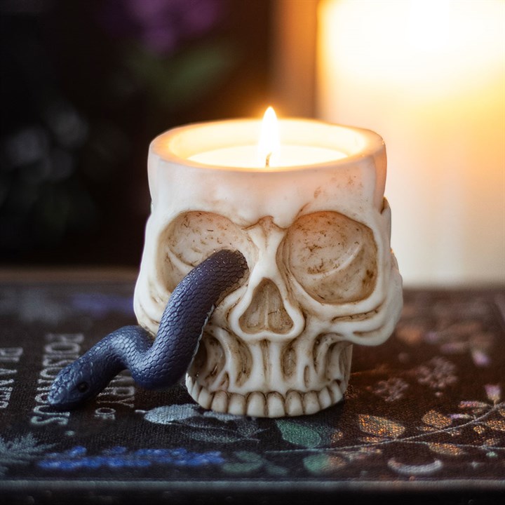 Skull & Snake Tealight Candle Holder