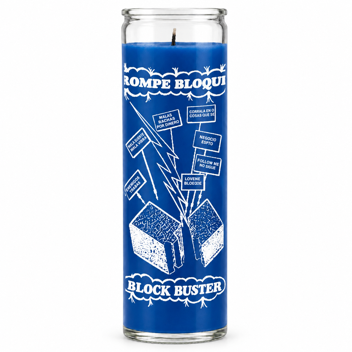 Blockbuster candle – Blue wax (colour illustration)