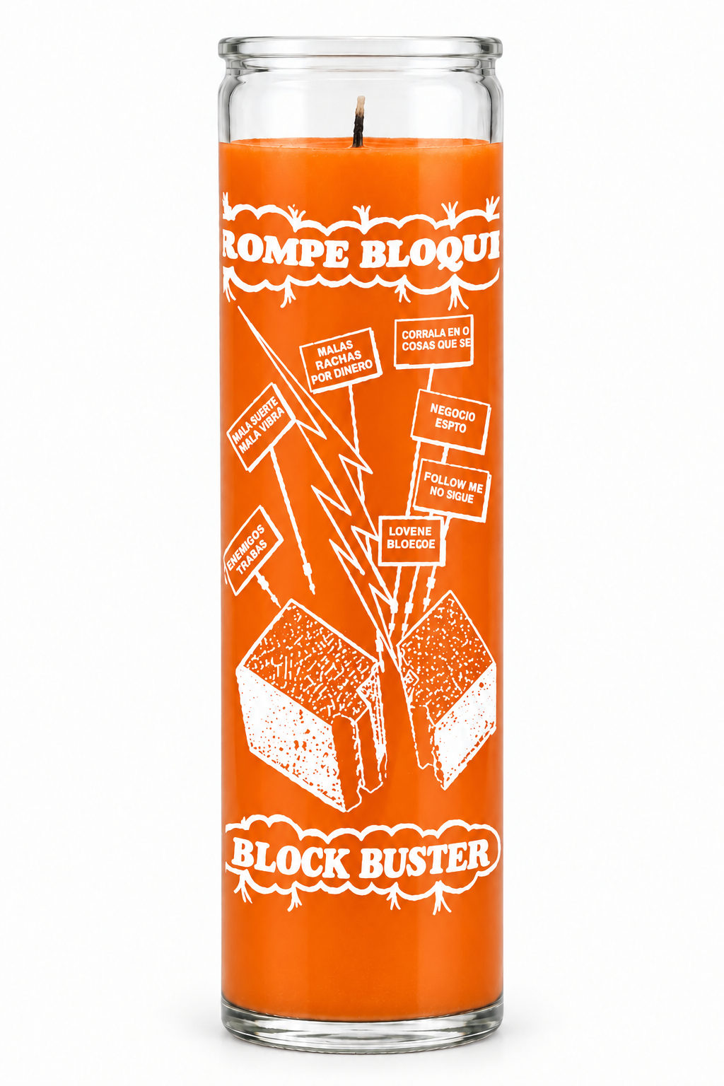 Blockbuster candle – Orange wax (colour illustration)
