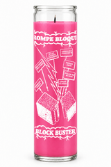 Blockbuster candle – Pink wax (colour illustration)