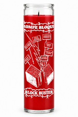 Blockbuster candle – Red wax (colour illustration)