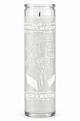 Blockbuster candle – White wax (colour illustration)