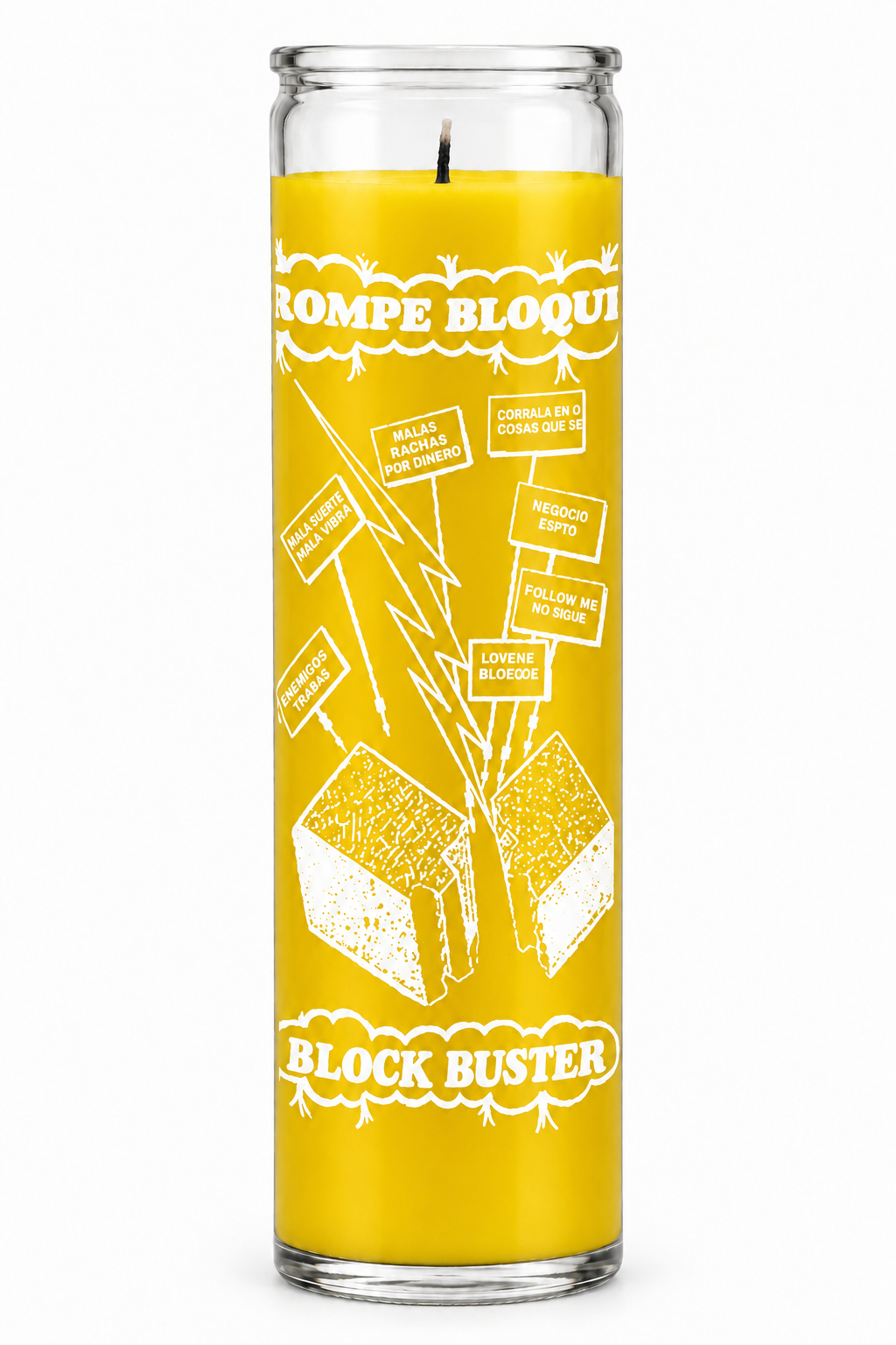 Blockbuster candle – Yellow wax (colour illustration)