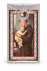 Saint Anthony Medal & Foil Leaflet Prayer Card on a white background