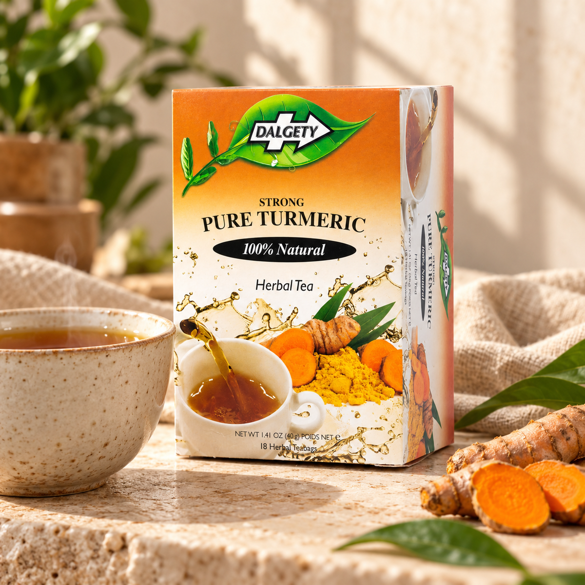 Dalgety Pure Turmeric Tea — lifestyle photograph
