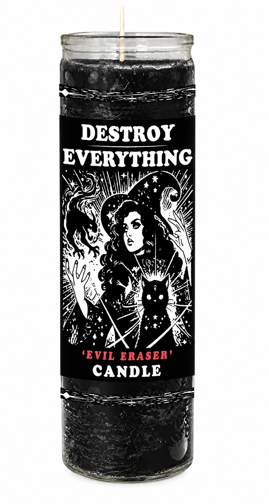 destroy-everything candle – Black wax (colour illustration)