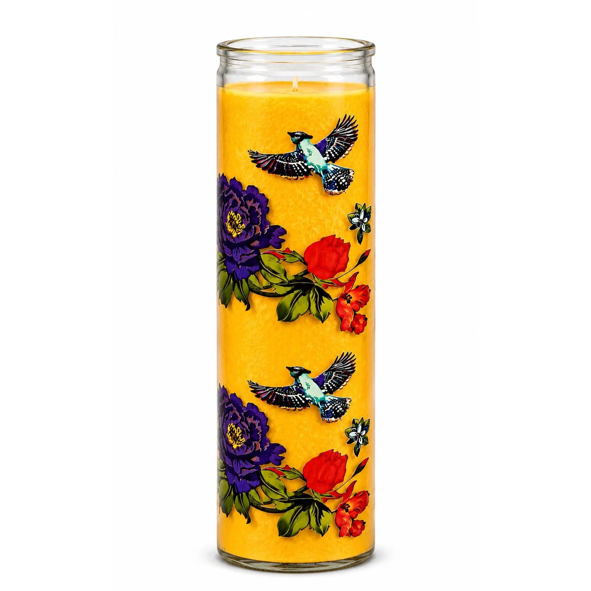 Mexican Floral Pillar Candle Pot Powerfulhand.com