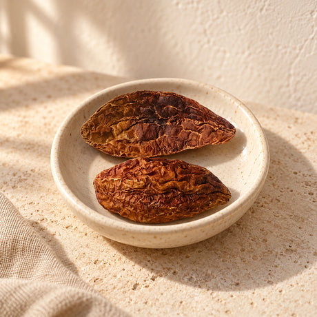 High John the Conqueror roots in a ceramic dish on a limestone table