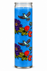mexican-floral candle – Blue wax (colour illustration)